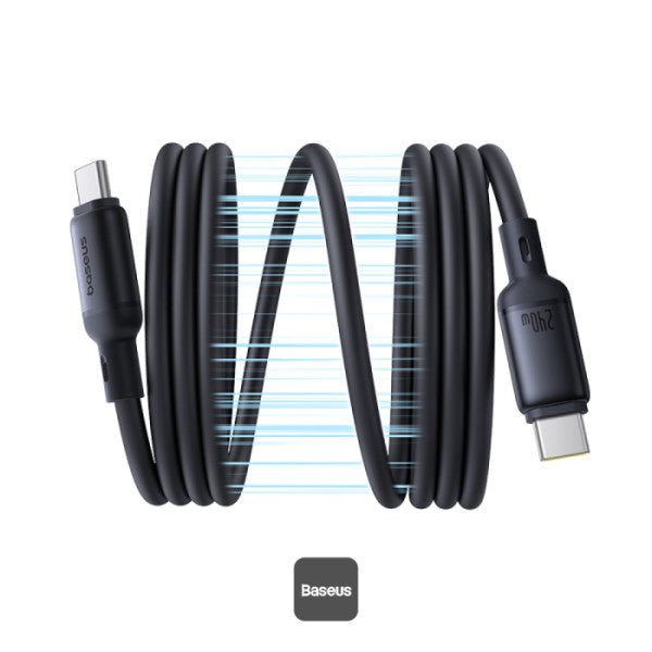 Baseus PicoGo Magnetic 1m Fast Charging USB-C to USB-C Cable 240W – Black