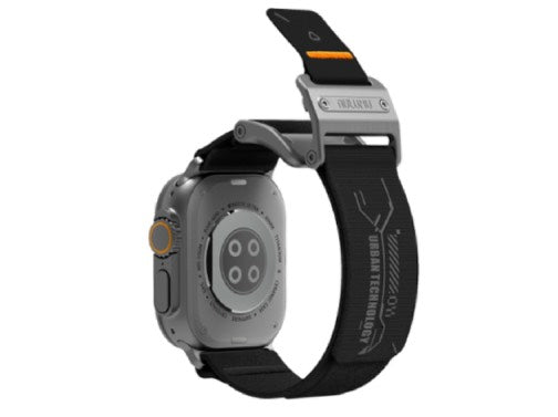 AULUMU A11 Mag Buckle Slim Band for Apple Watch 42/44/45/49mm - Classic Black and Silver Buckle