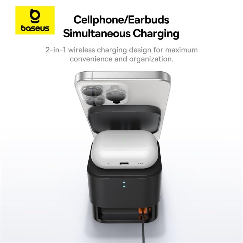 Baseus MagPro 2-in-1 Magnetic Wireless Charger 25W – Black