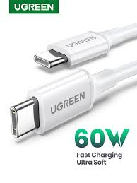 UGREEN USB 2.0 C M/M ABS Cover 1m (White) 60W - US264