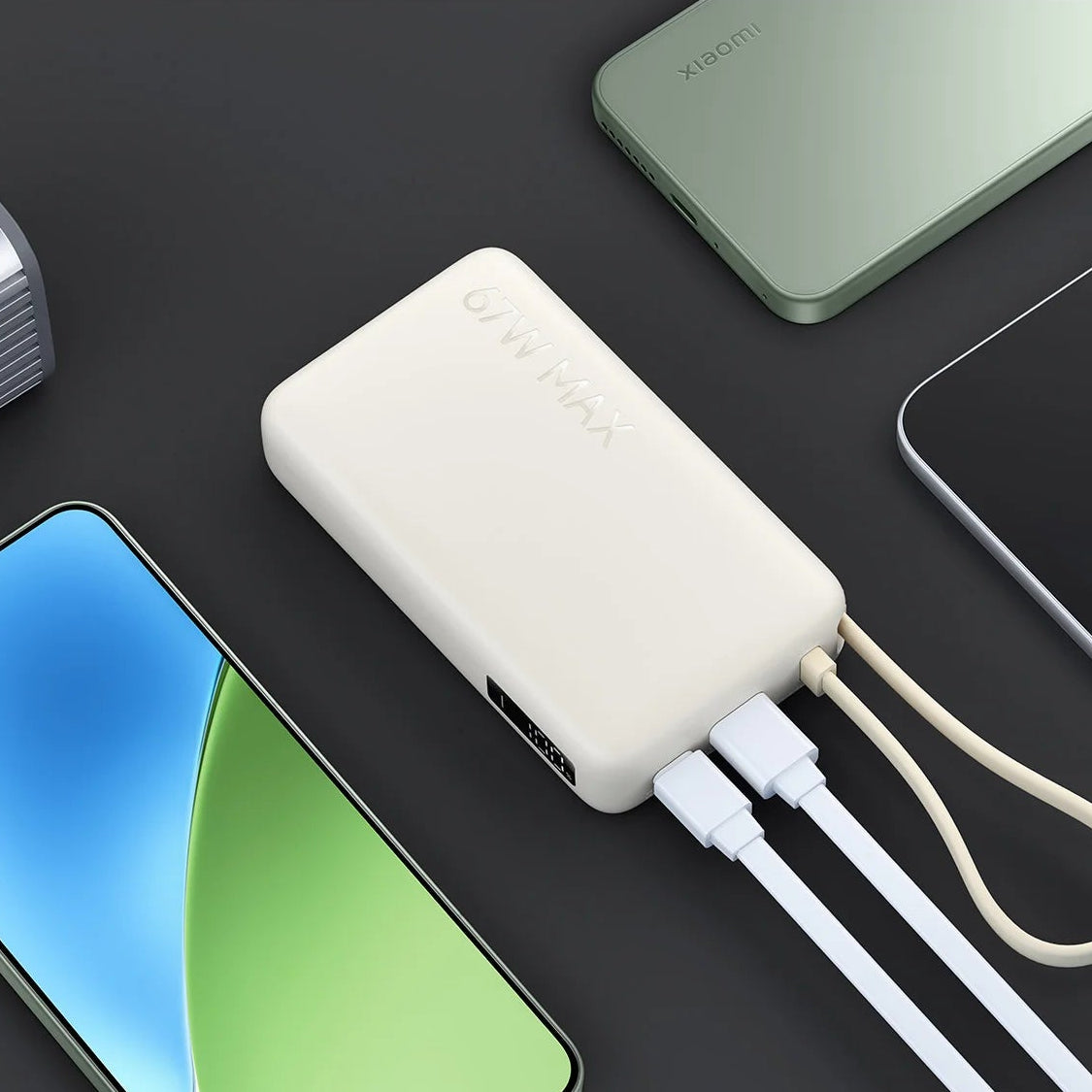 Xiaomi باور بانك 67W سعة 10000mAh بكابل مدمج - بني - BHR08O0GL