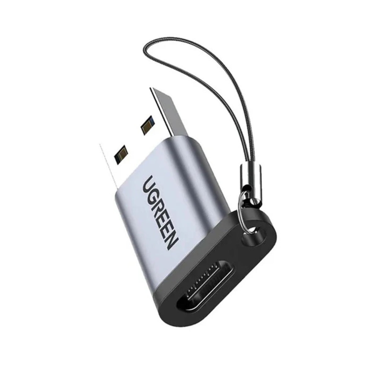 UGREEN كابل محول من Type-C إلى USB 3.0 A مع حبل رقبة رمادي فضائي - US270