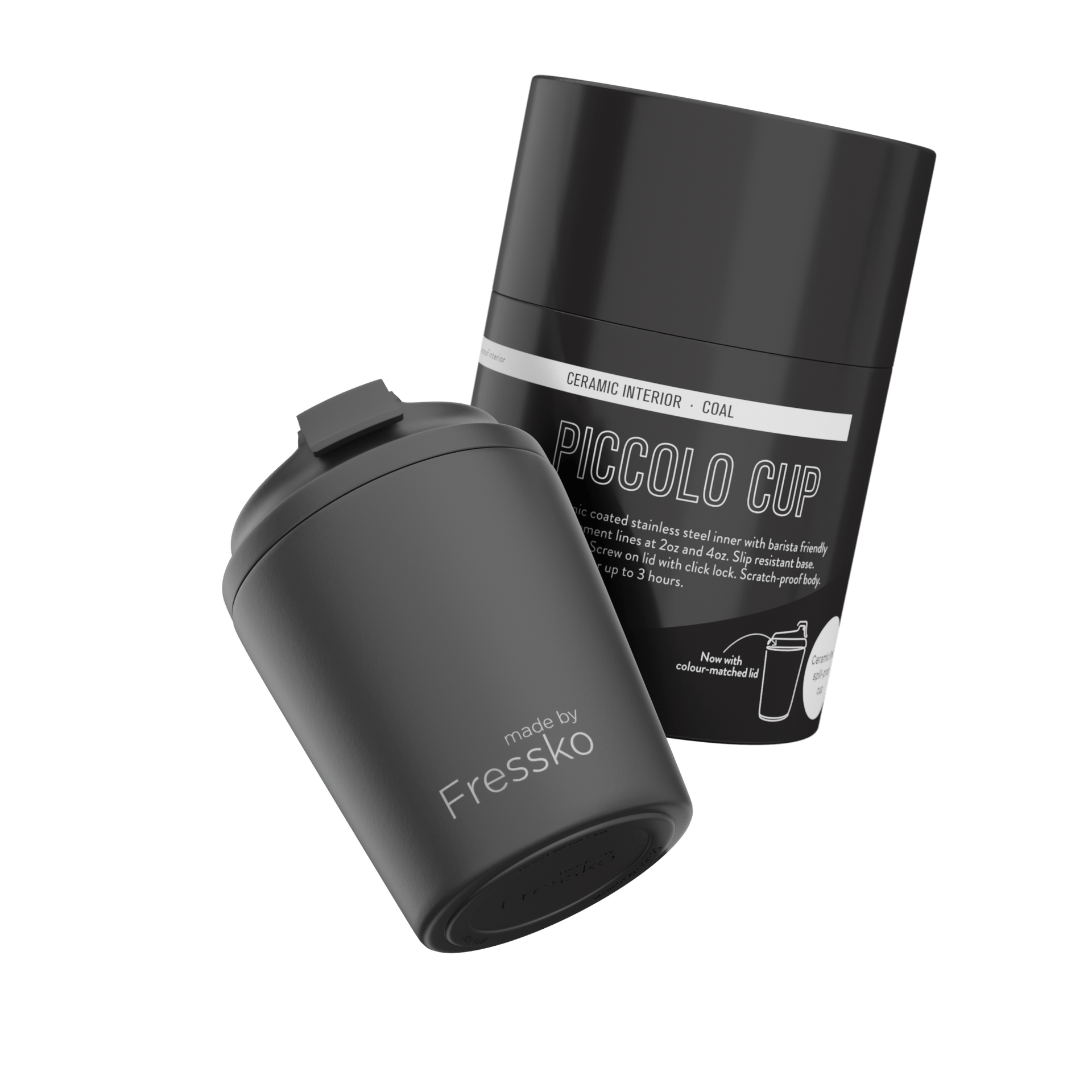 Fressko Piccolo 118ml / 4oz Cup - Ceramic - Coal