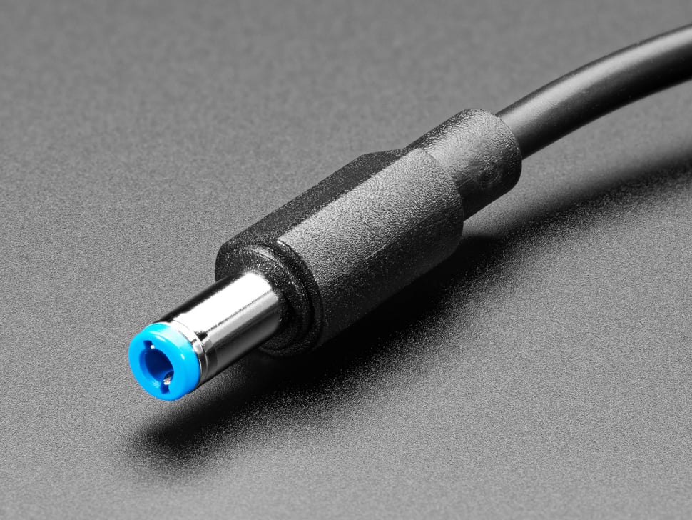 AdaFruit كابل USB Type-C 3.1 PD إلى مقبس DC بحجم 5.5 مم - خرج 12 فولت 5 أمبير بطول 1.2 متر مع E-Mark - أسود