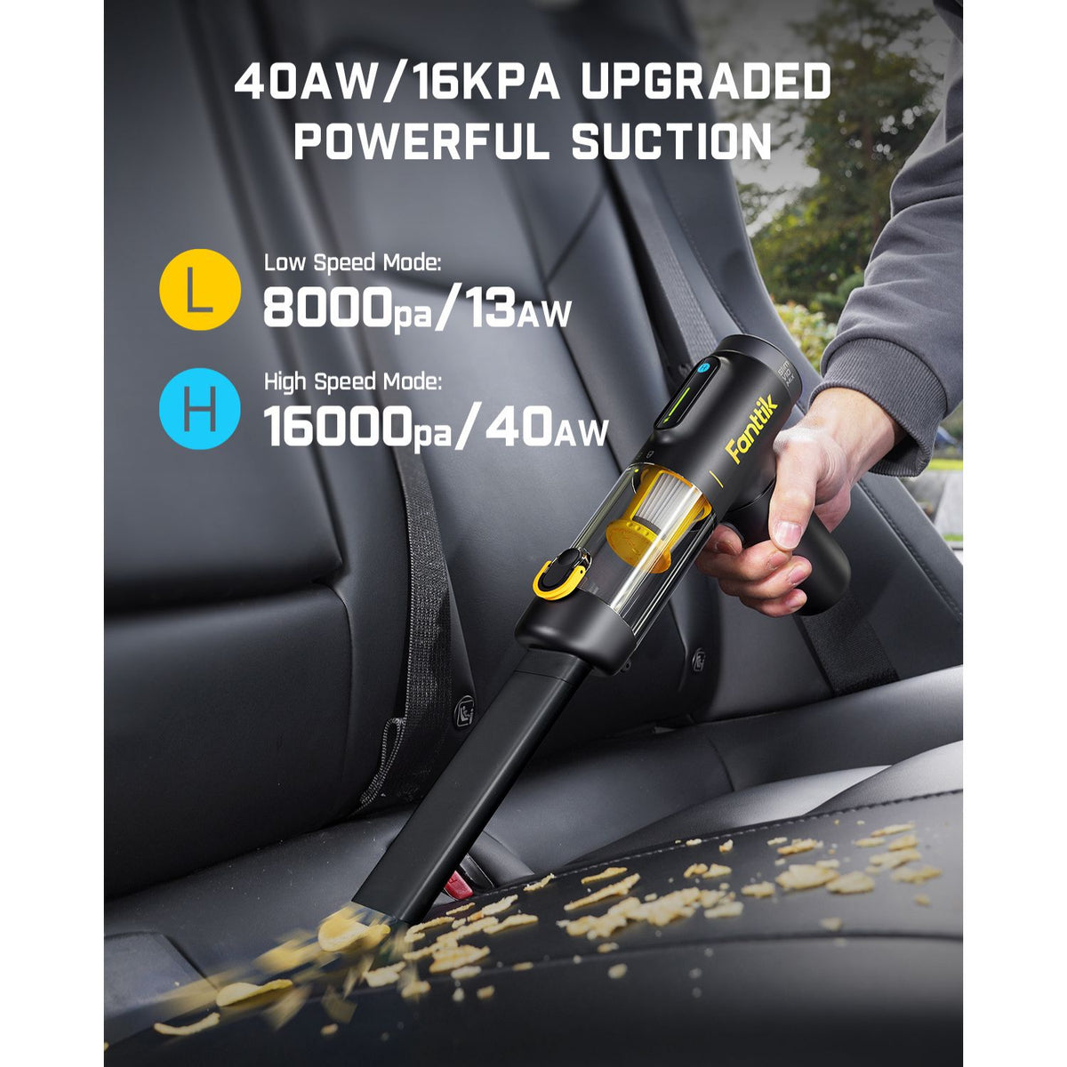 Fanttik Slim V10 Mix Car Vacuum RobustClean - Black