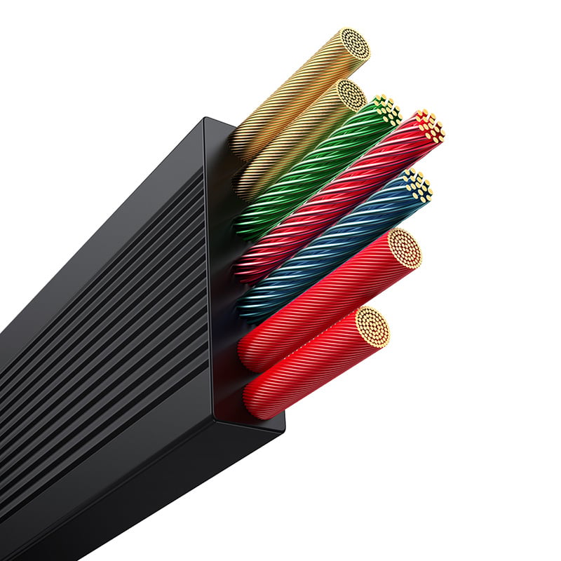 Baseus Free2Draw 1.1m USB-C to M+L+C 100W Retractable Crystal Cable – Black