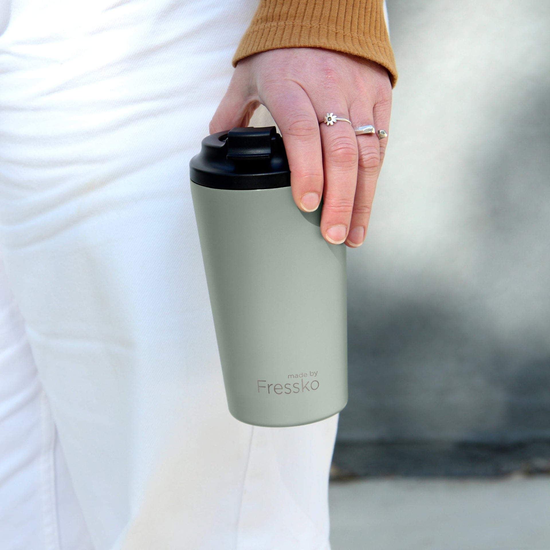 Fressko Grande 475ml / 16oz Cup - Stainless Steel - Sage