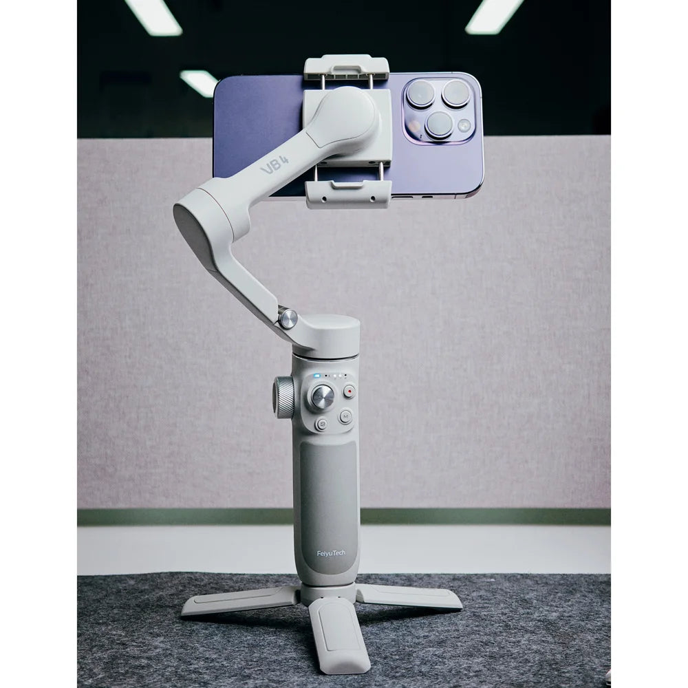 Feiyu VB 4 مثبت يدوي ثلاثي المحاور للهواتف الذكية - رمادي فاتح