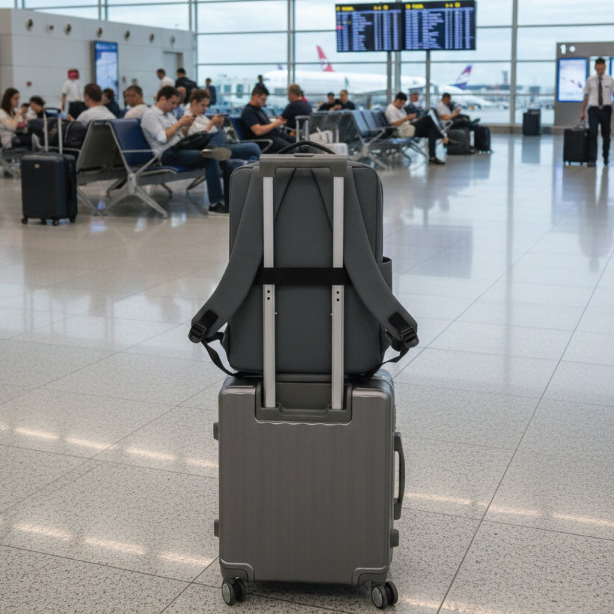 PAWA Laptop Backpack with Trolley Holder - Grey