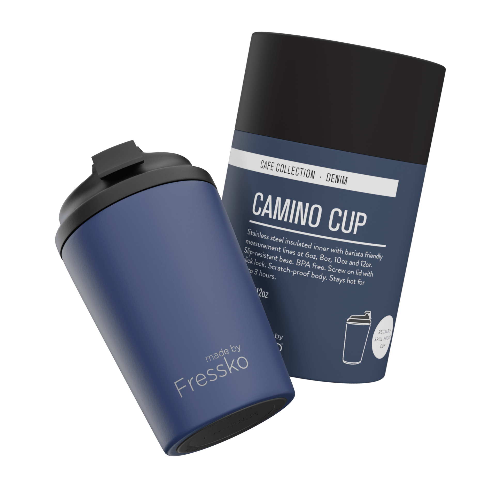 Fressko Camino 340ml / 12oz Cup - Stainless Steel - Denim