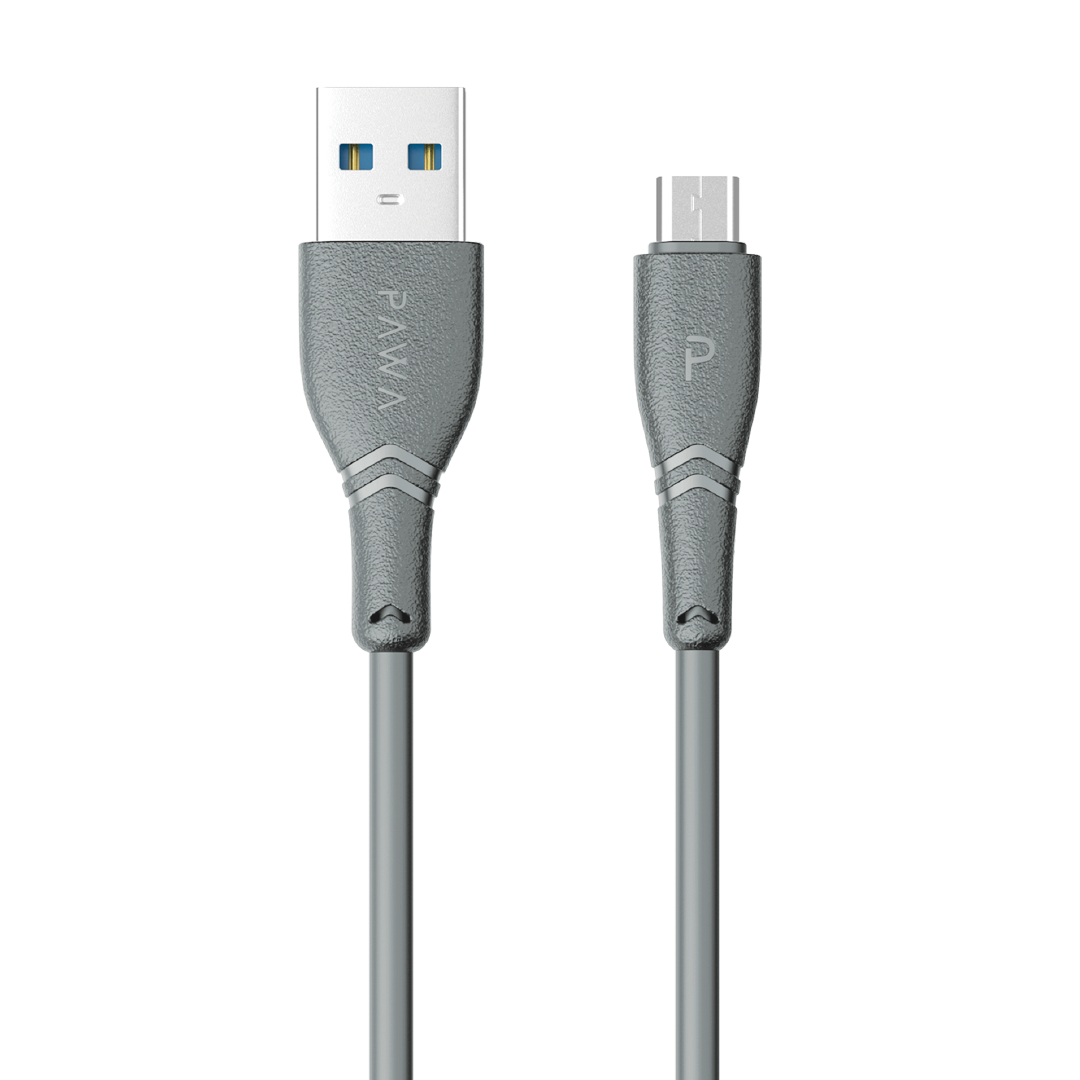 PAWA كابل بيانات مايكرو USB شحن سريع 2.4 أمبير 1.2 متر - أبيض