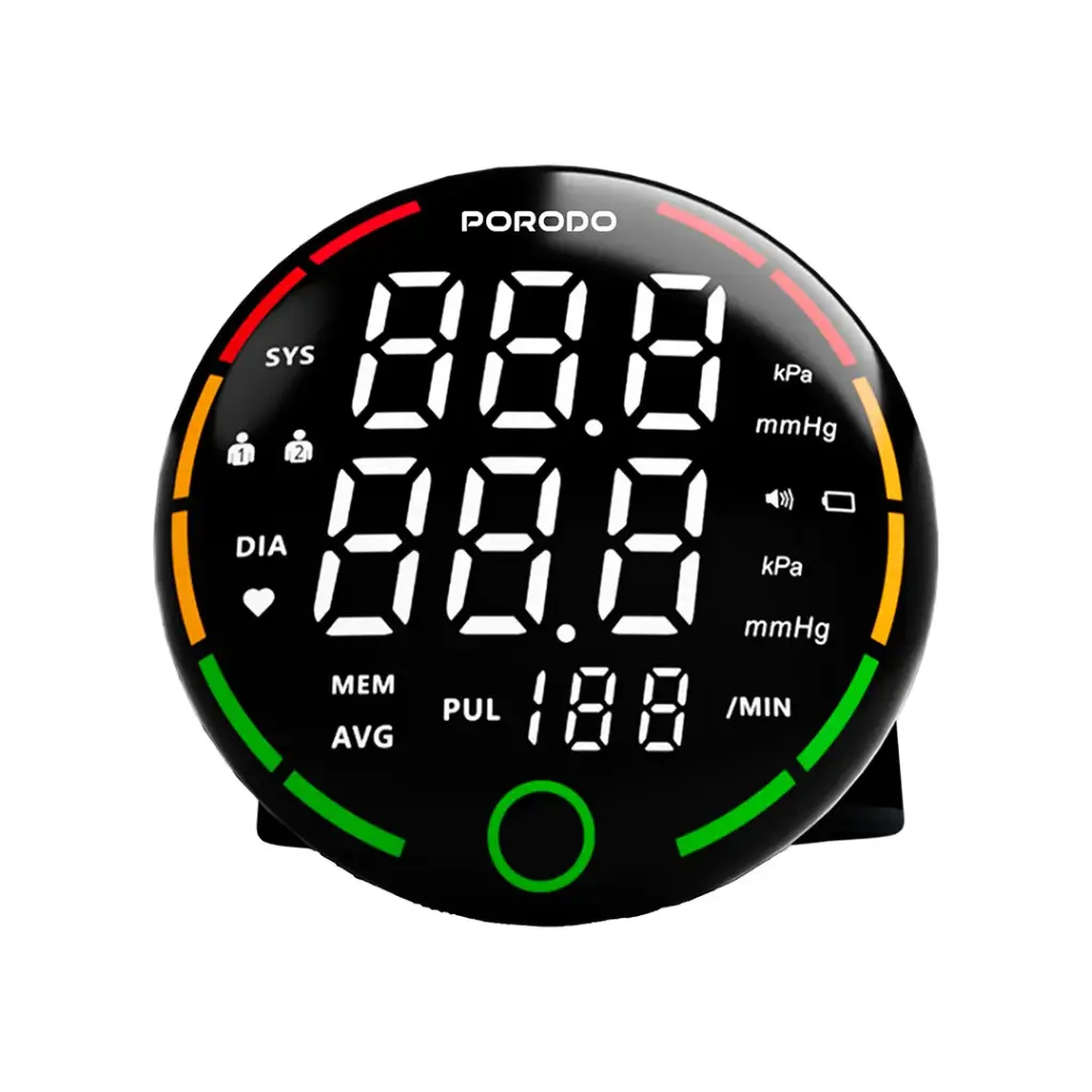 Porodo LiveOn Digital Blood Pressure Monitor One-Key Black