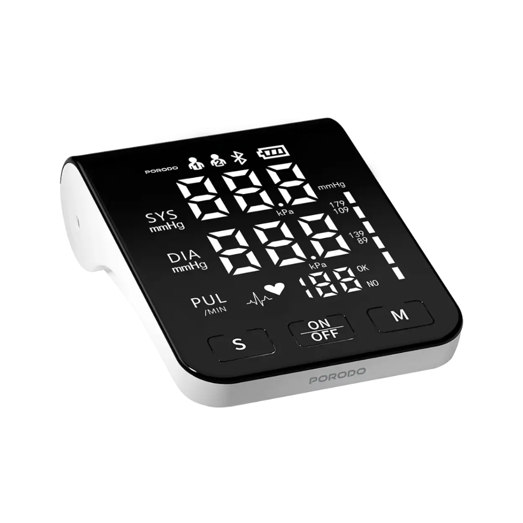 Porodo LiveOn Digital Blood Pressure Monitor Dual-User Memory White