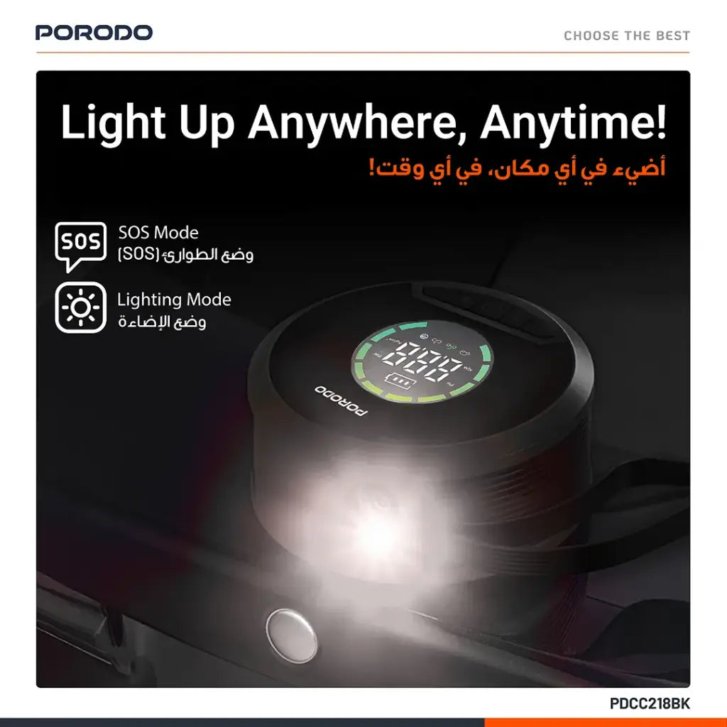 Porodo Gagefit Power Bank & Jump Starter 8000mAh Black