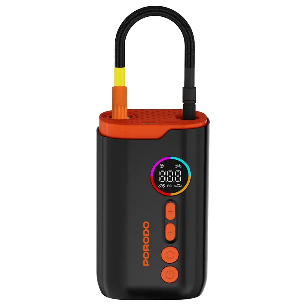 Porodo Lifestyle 55W Portable Tire Inflator 150 PSI Black