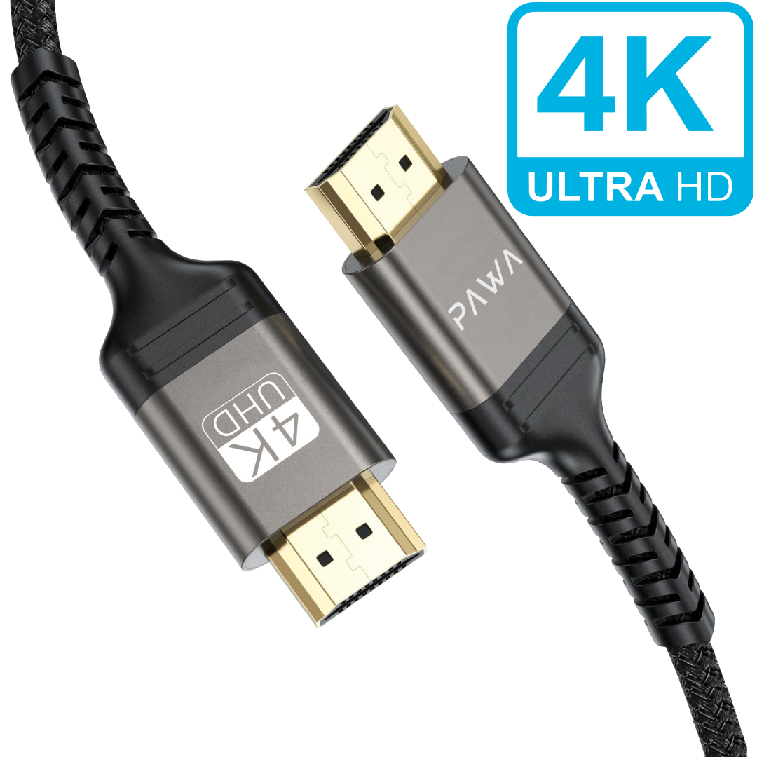 PAWA كابل إل كارو HDMI إلى HDMI مضفر 4K بطول 5 متر - أسود