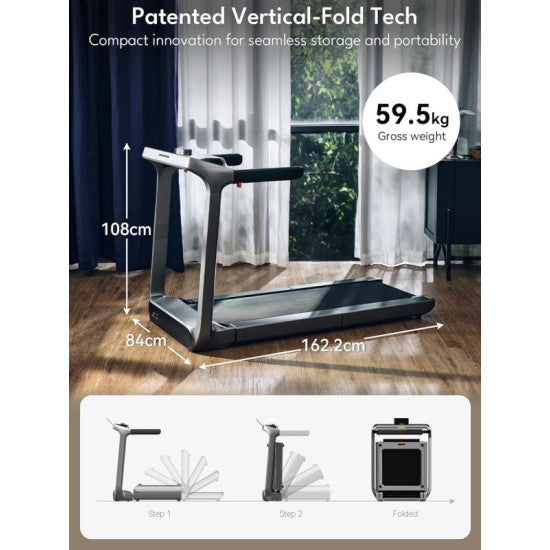 Foldable Treadmill X218 with max. speed 16km/h with 1.75 brushless motor, with side armrest WP510B4