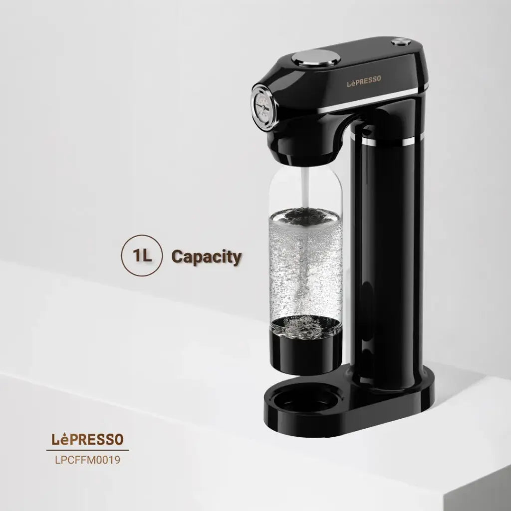 LePresso جهاز تحويل الماء إلى ماء فوار فوري - أسود