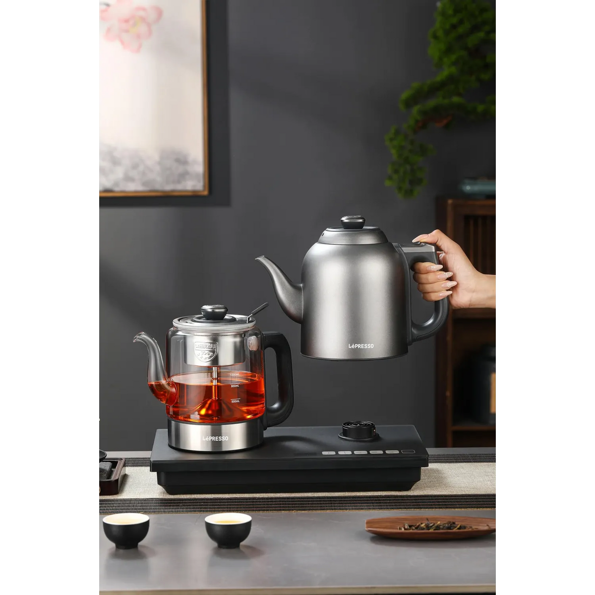 LePresso AuraBrew Tea Brewer and Water Boiler - Gray