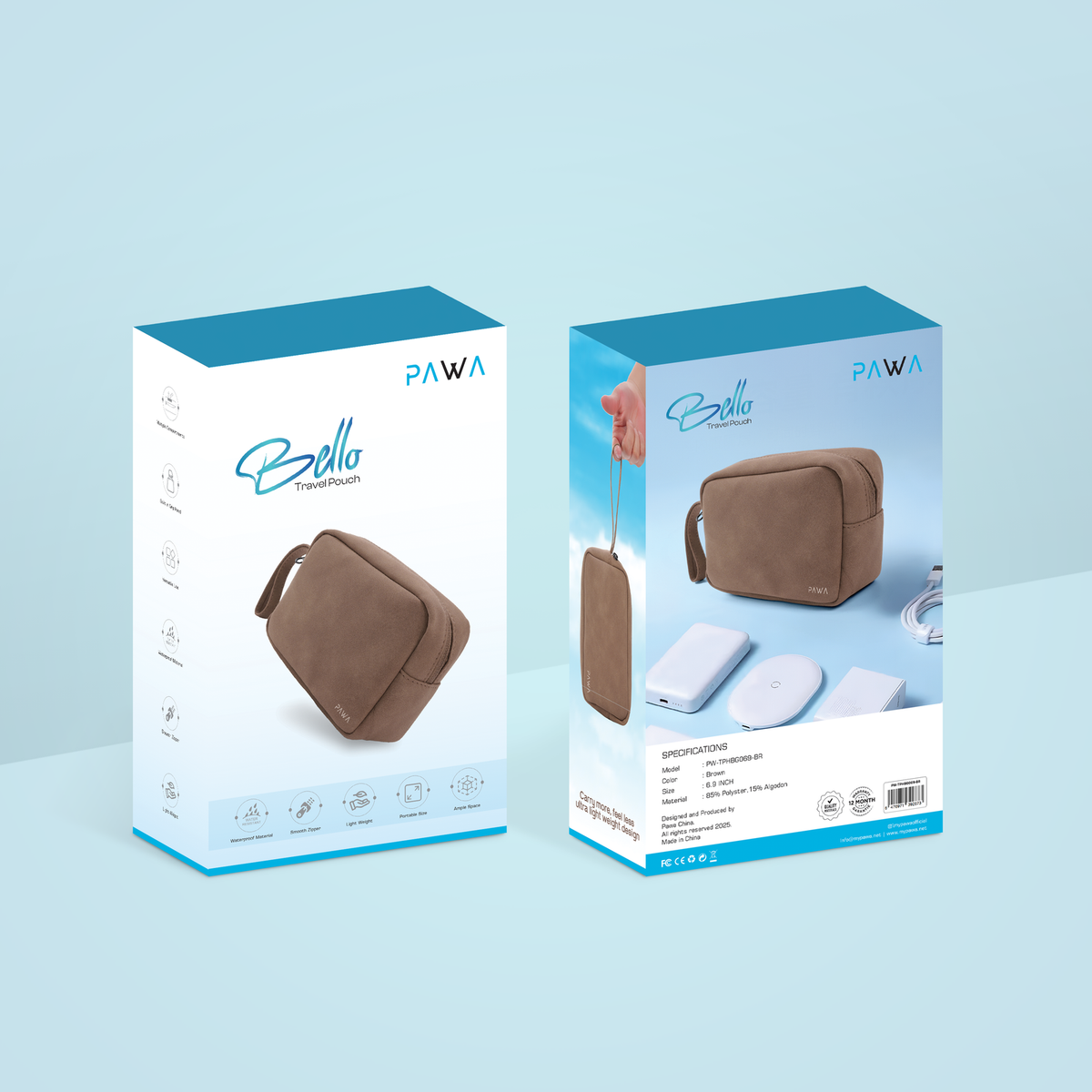 PAWA Bello Travel Pouch - Brown