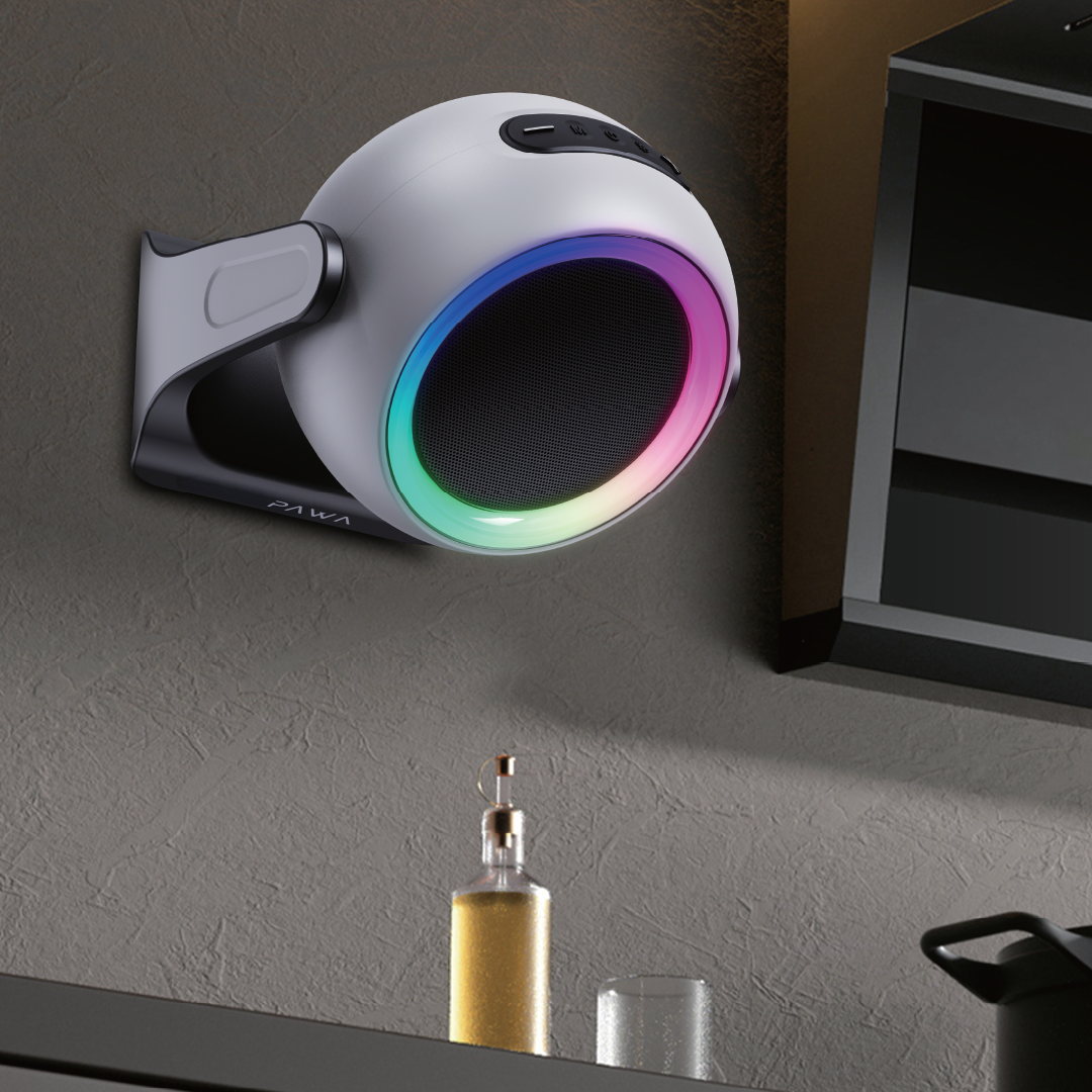 مكبر صوت PAWA أريا للحائط والمكتب مع إضاءة RGB - أسود