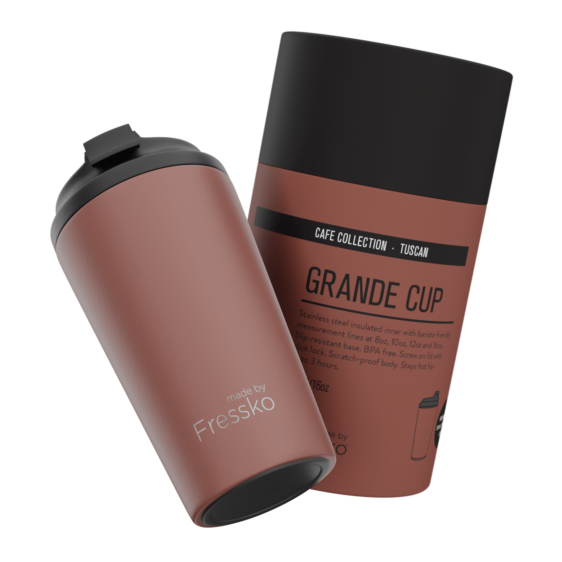 Fressko Grande 475ml / 16oz Cup - Stainless Steel - Tuscan
