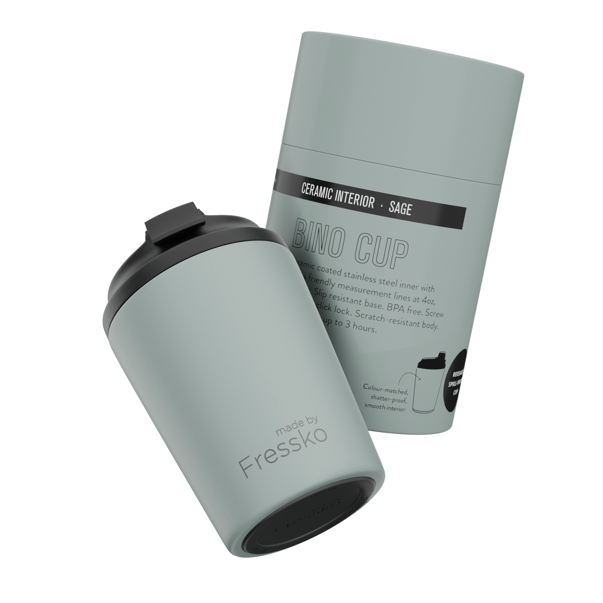Fressko Bino 227ml / 8oz Cup - Ceramic - Sage