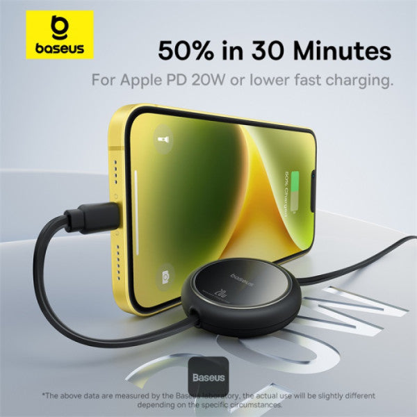 Baseus Free2Pull 1m USB-C to Lightning 20W Retractable Cable – Black