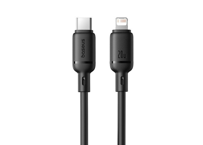 Baseus Silky 1m USB-C to Lightning 20W Fast Charging Cable – Black