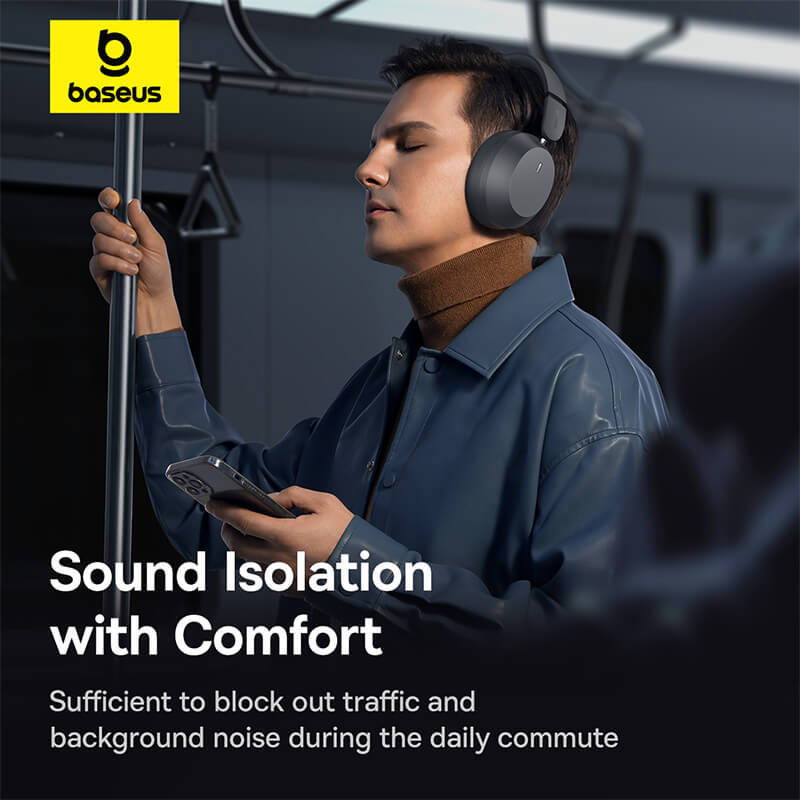 Baseus 35 Max Wireless Headphones – Grey