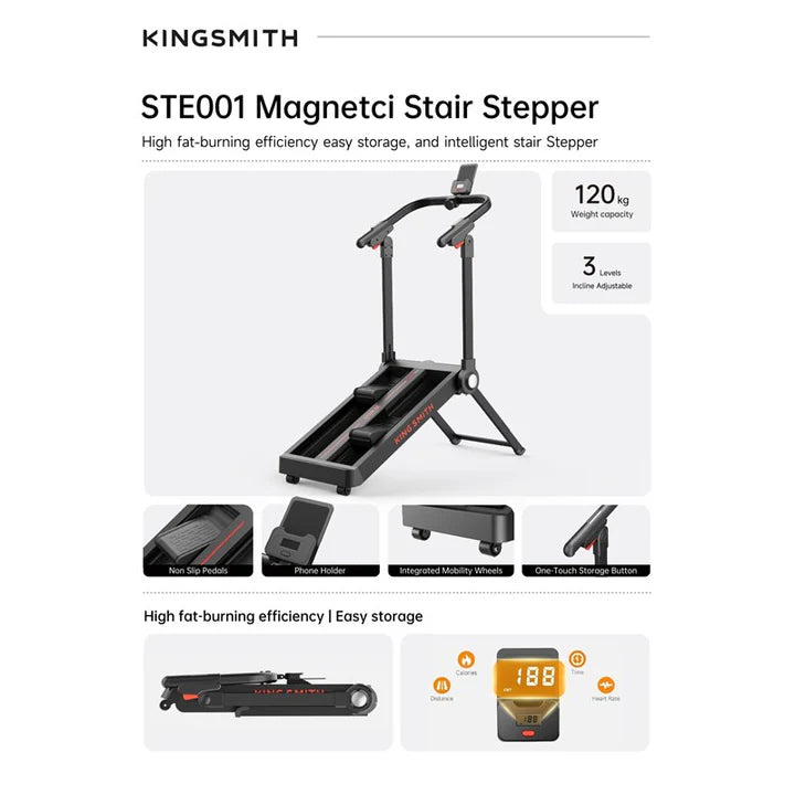 KingSmith Foldable Magnetic Stair Climber Stepper Machine - STE001