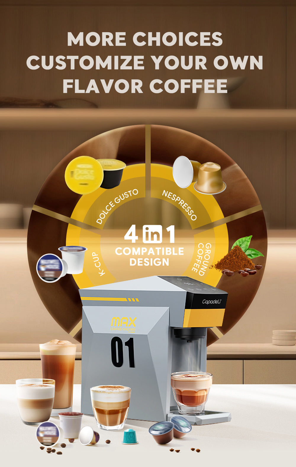 iCafilas Capadeli MAX Coffee Maker - Grey