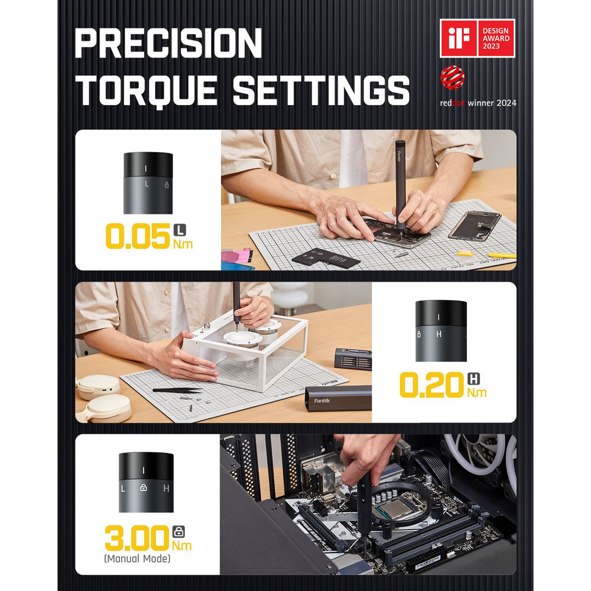 Fanttik NEX E1 MAX Precision Electric Screwdriver Kit - Gray