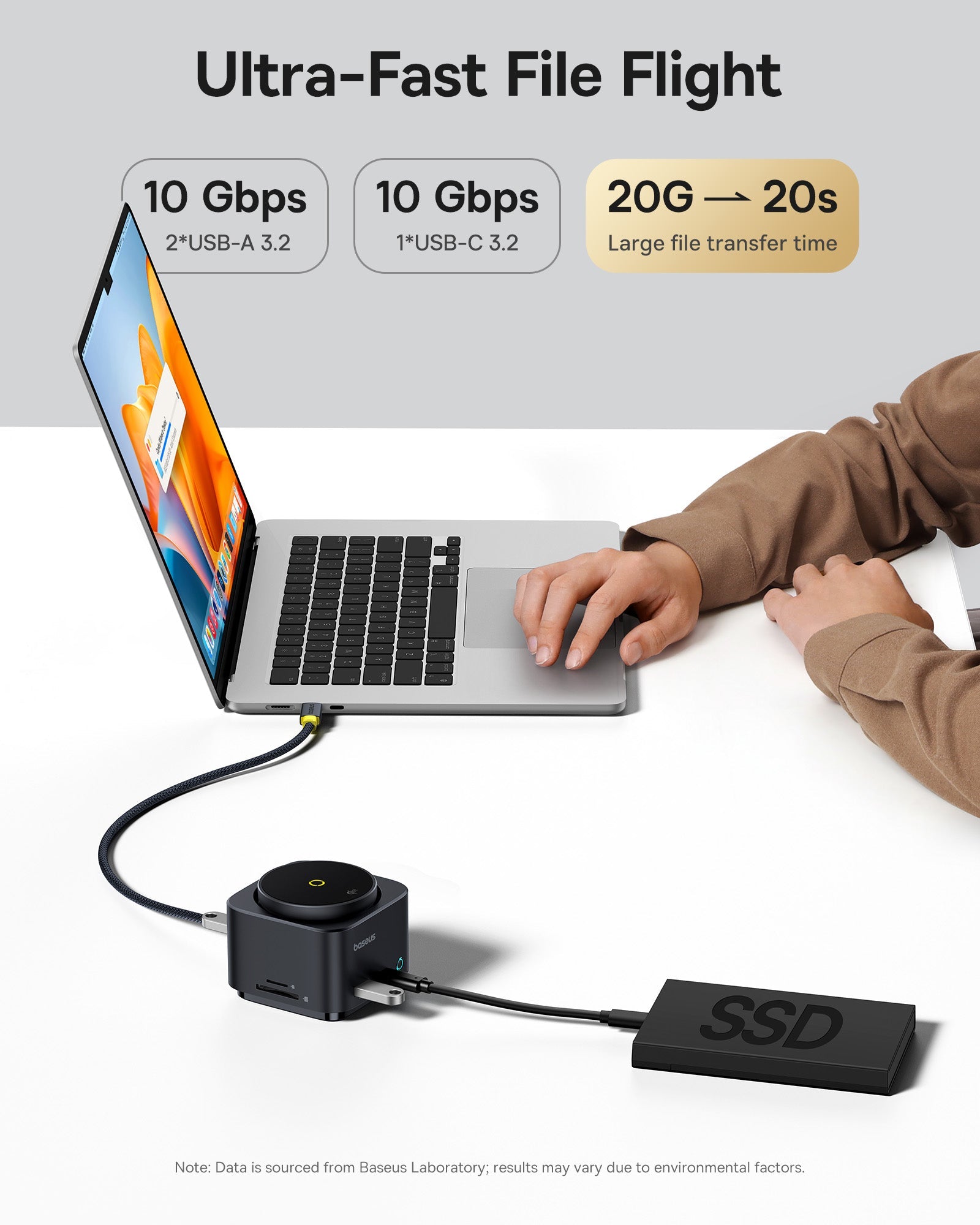 Baseus موزع الشحن المغناطيسي MagPro II 7 في 1 بقوة 15 واط - B00072900121-00 - أسود
