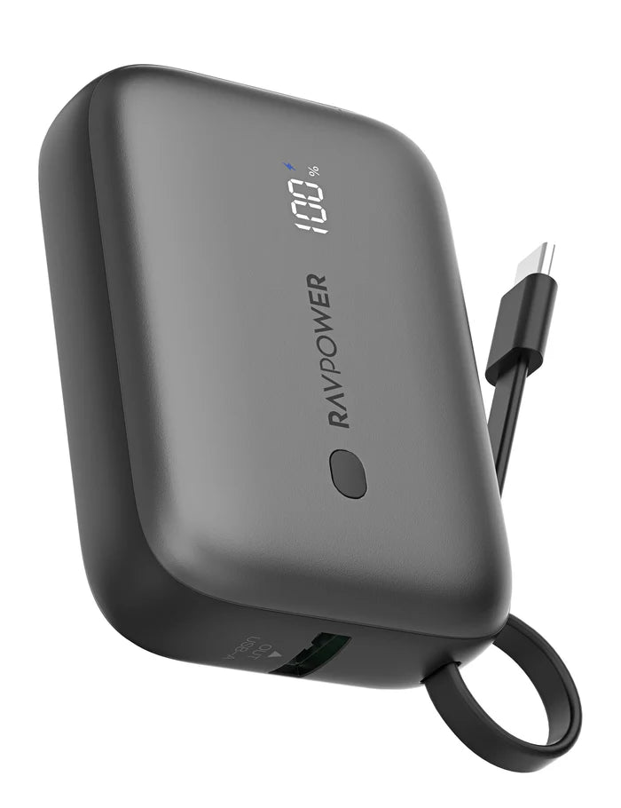 بنك طاقة RAVPower RP-PB1224 PD20W سعة 10000 مللي أمبير/ساعة بثلاثة منافذ أسود