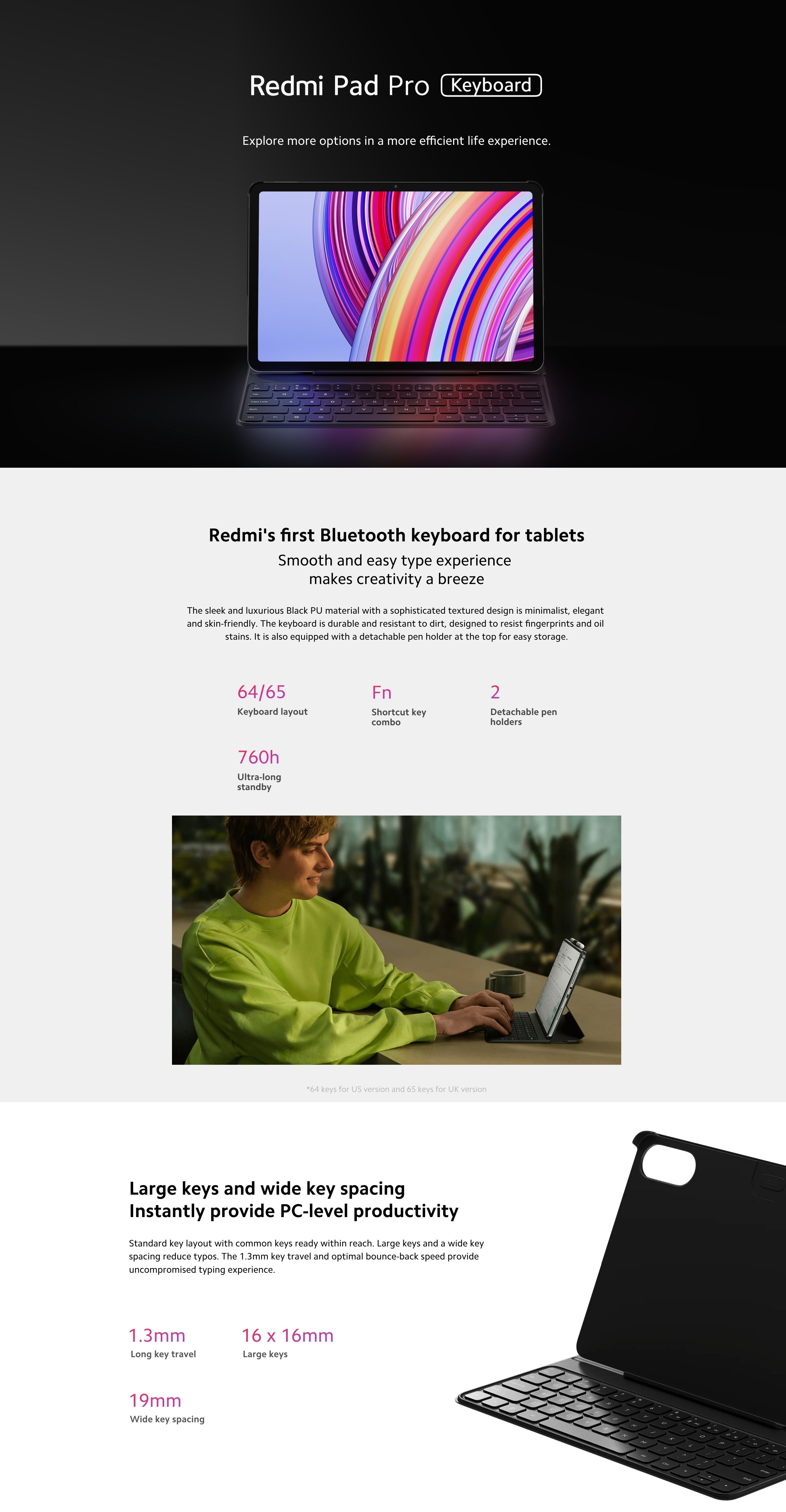 Xiaomi Redmi Pad Pro Keyboard in use