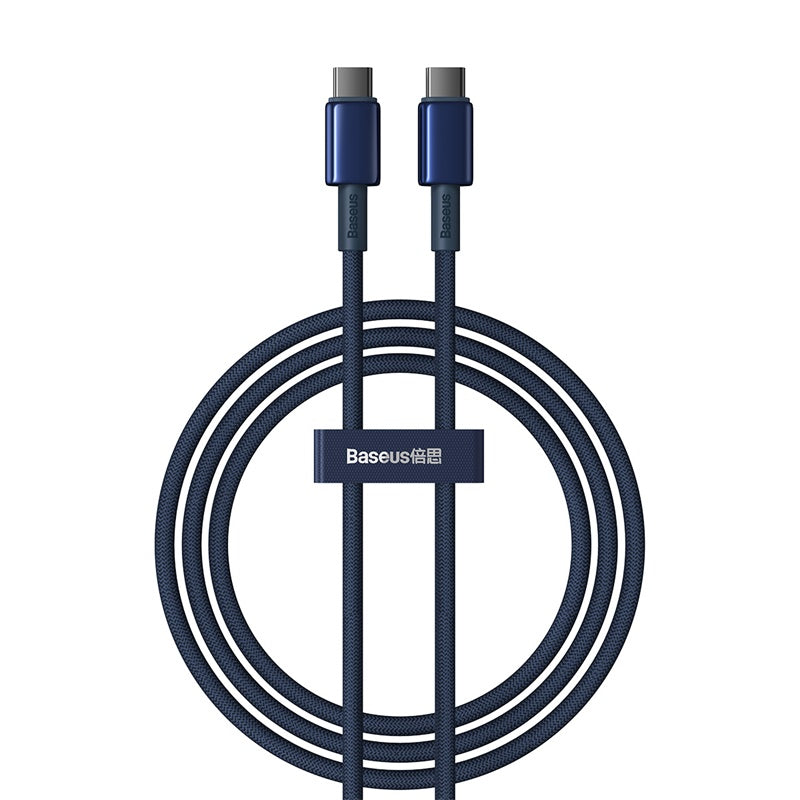 Baseus Tungsten Gold Fast Charging Cable USB-C to USB-C 100W 2m - Blue
