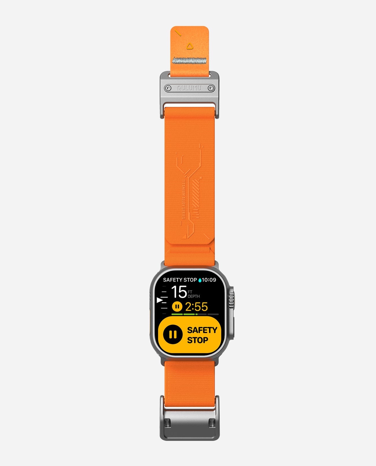 AULUMU A11 Mag Buckle Slim Band for Apple Watch 42/44/45/49mm - Luminous Orange