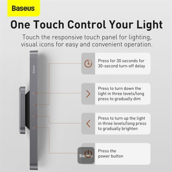 Baseus Magnetic Stepless Dimming Desk Lamp – Deep Gray