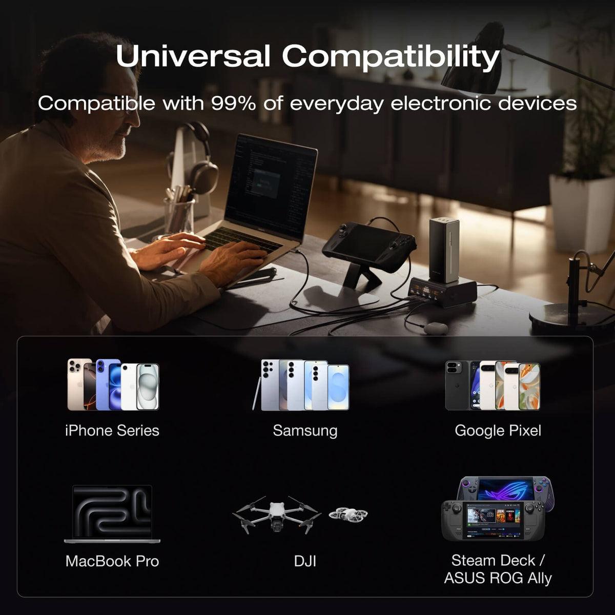 EcoFlow RAPID Pro Power Bank (20,000mAh, 230W, 100W Built-in Cable) - Silver