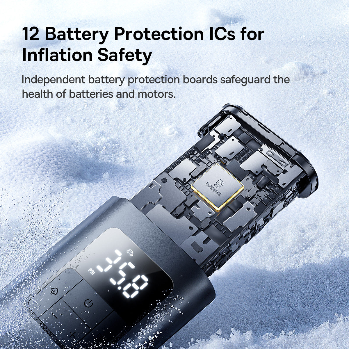 منفاخ إطارات Baseus PrimeTrip VA1 2 في 1 سلكي ولاسلكي - أسود