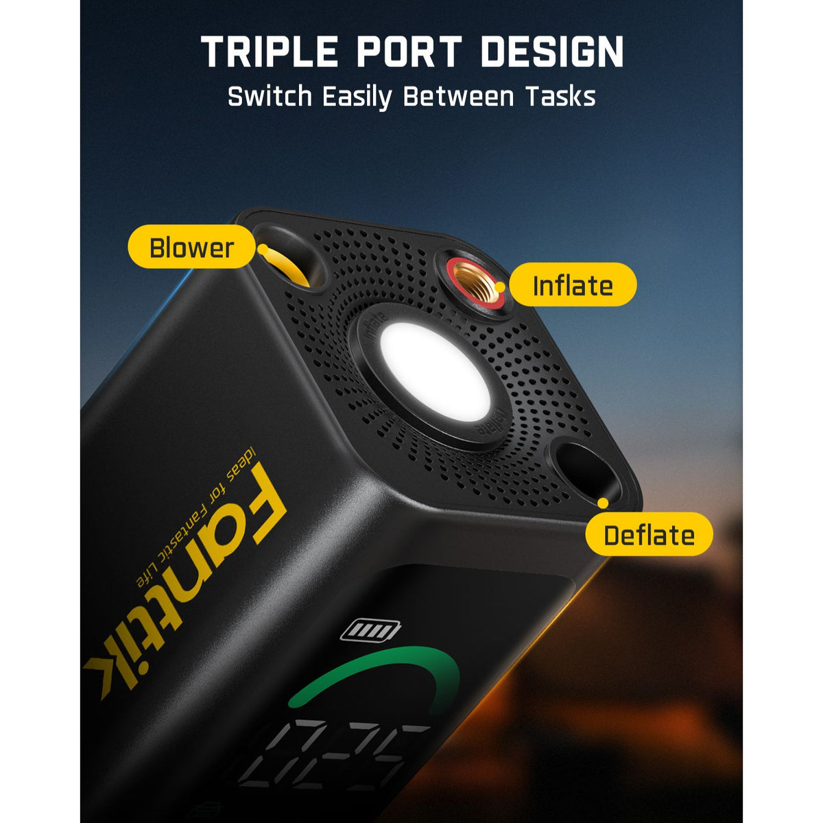 Fanttik X10 Cross 3-in-1 Air Inflator - Black