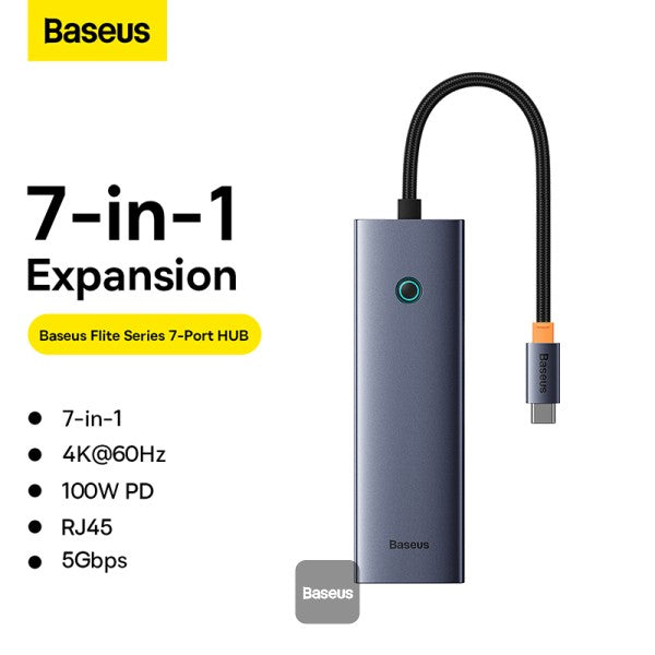 Baseus UltraJoy 7-Port HUB Docking Station – Space Grey
