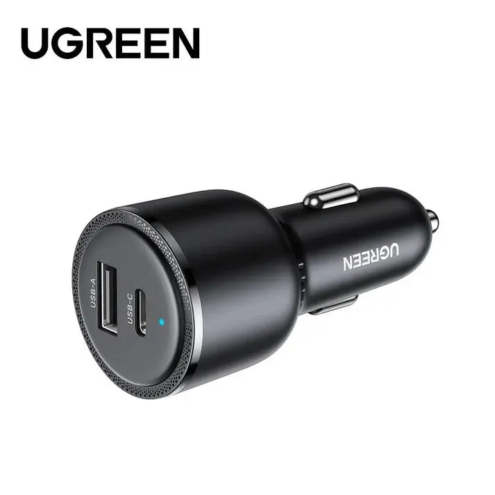 UGREEN شاحن سيارة سريع بمنفذين بقدرة 63 واط (رمادي) - EC701
