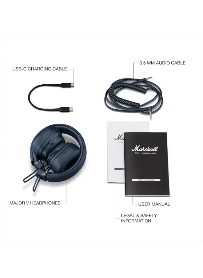 Marshall Major V BT Headphone - Midnight Blue-MAJORV-BL