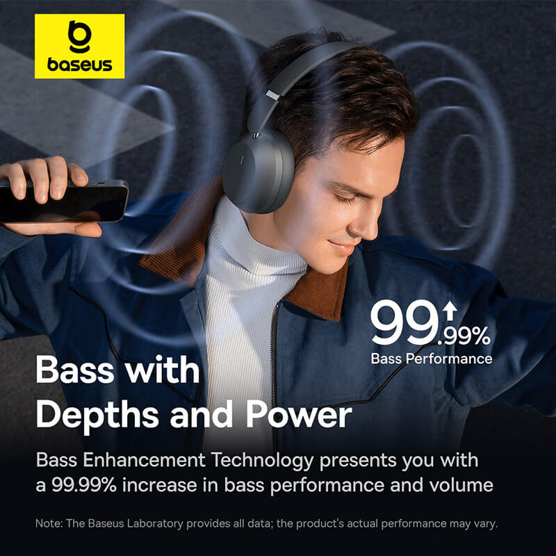Baseus 35 Max Wireless Headphones – Grey