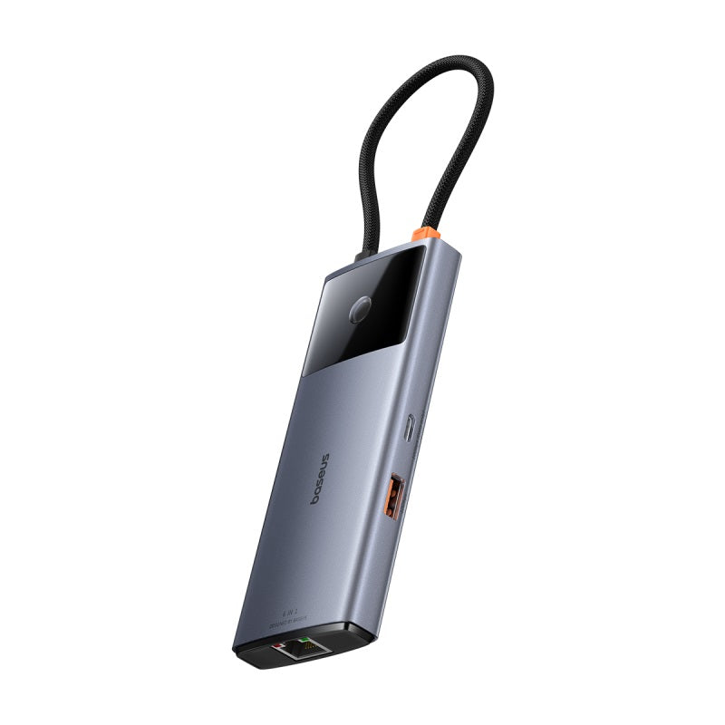 Baseus هب USB 6 في 1 Metal Gleam II - رمادي فضائي