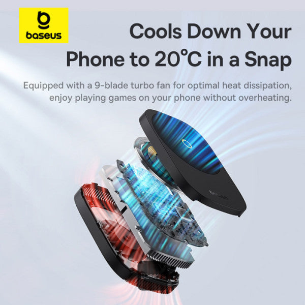 Baseus MagPro II Ultra-Thin Phone Cooler & Wireless Charger – Black