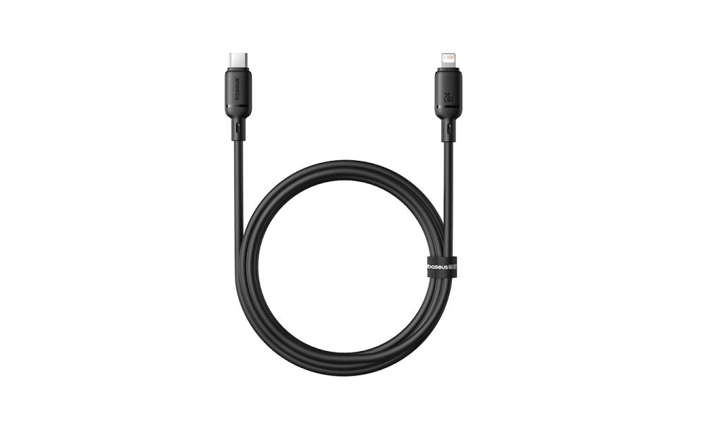 Baseus Silky كابل شحن سريع USB-C إلى Lightning بطول 2 متر 20 واط - أسود
