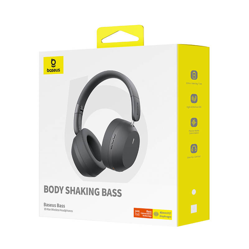 Baseus 35 Max Wireless Headphones – Grey
